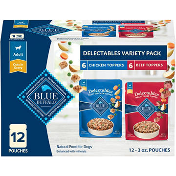 Blue Buffalo Delectables Chicken & Beef Dog Food Topper Variety Pack