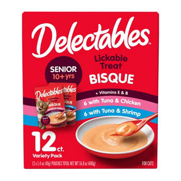 Hartz Delectables Lickable Treat Bisque Variety Pack Senior Wet Cat Treats
