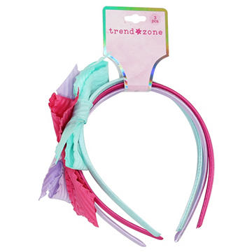 Trend Zone Ribbon Bow Hair Headbands - Assorted