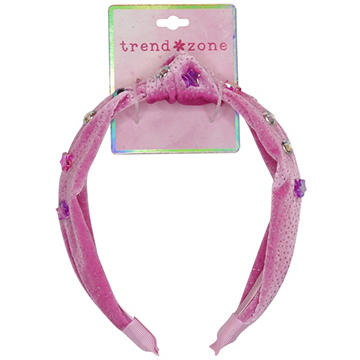 Trend Zone Bejeweled Velvet Knot Top Hair Headband