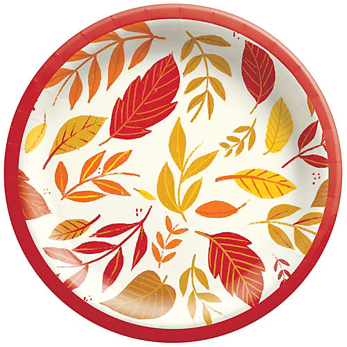 Destination Holiday Fall All Over TossLeaves Paper Plates 9 Shop Plates bowls at H E B