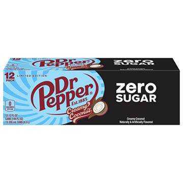 Dr Pepper Zero Sugar Creamy Coconut 12 pk Cans