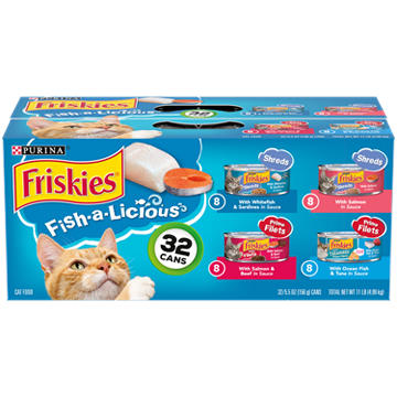 Friskies Purina Wet Cat Food Variety Pack - Fish-A-Licious Extra Gravy, Prime Filets and Tasty Treasures