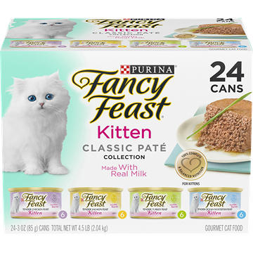 Fancy Feast Purina Tender Feasts Wet Kitten Food Variety Pack - Ocean Whitefish, Turkey, Chicken and Salmon
