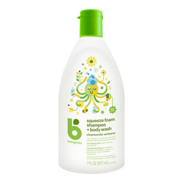 Babyganics Squeeze Foam Shampoo + Body Wash - Chamomile Verbena