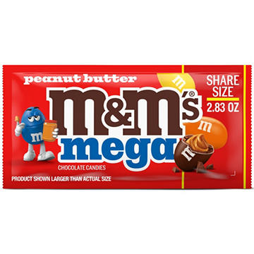M&M'S Mega Peanut Butter Chocolate Candy - Share Size