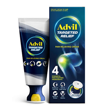 Advil Targeted Relief Pain Relieving Cream with Massage Applicator, Up to 8 Hours of Powerful Relief of Minor Arthritis Pain, Joint Pain, Lower Back Pain and Muscle Pain