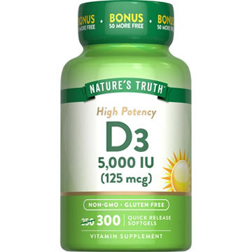 Nature's Truth High Potency D3 5000 IU 125 mcg Quick Release Softgels