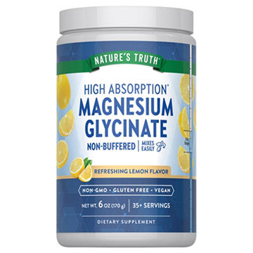 Nature's Truth Non-Buffered Magnesium Glycinate Powder- Lemon Flavor