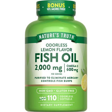 Nature's Truth Purified Fish Oil 2000 mg Odorless Softgels - Lemon Flavor