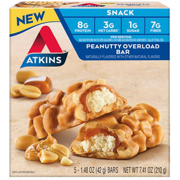 Atkins 8g Protein Bars - Peanutty Overload