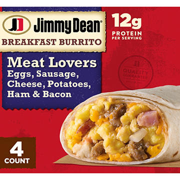 Jimmy Dean Frozen Breakfast Burritos - Meat Lovers