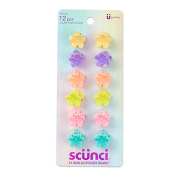 Scunci Kids Pastel Mini Flower Claw Hair Clips - Variety Pack