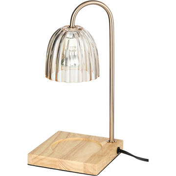 Haven + Key Candle Warmer - Gold with Wood Base