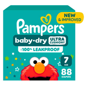 Pampers Baby Dry Ultra Cushiony Diapers - Size 7 (26-50 lbs)