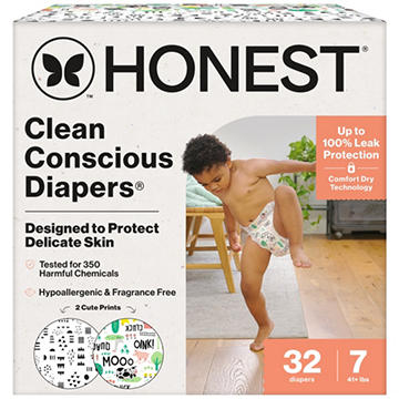 The Honest Company Clean Conscious Diapers Value Pack - Size 7, Barnyard Print
