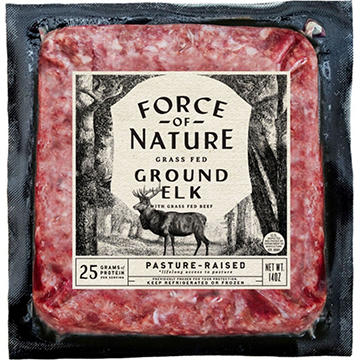 Force of Nature Grass Fed Ground Elk, 90% Lean