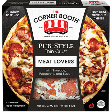The Corner Booth Meat Lovers Pub Style Thin Crust Pizza