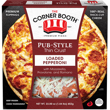 The Corner Booth Loaded Pepperoni Pub Style Thin Crust Pizza