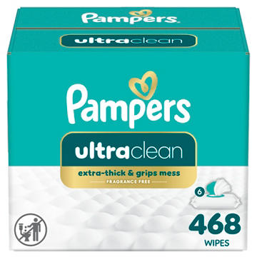 Pampers Free & Gentle Plant Based Baby Wipes 6 pk