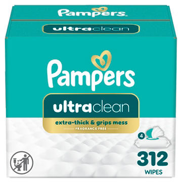 Pampers Free & Gentle Plant Based Baby Wipes 4 pk