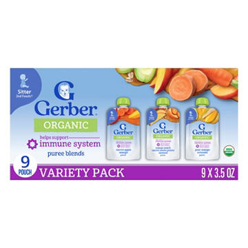 Gerber Organic for Baby Pouches Immune Builder - Variety Pack