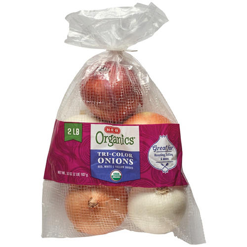 H-E-B Texas Roots Fresh Organic Tri-Color Onions, 2 lb bag