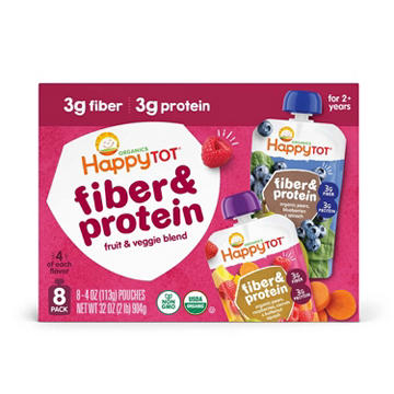 Happy Tot Organics Fiber & Protein Variety Pack Pouch - Fruit & Vegetable Blend