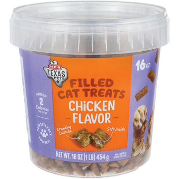 H-E-B Texas Pets Cat Treats - Chicken Filled