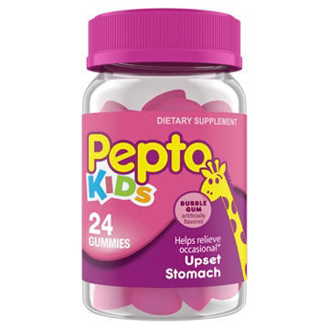 Pepto-Bismol Kids Gummies, Helps Relieve Occasional Upset Stomach, Acid Indigestion, Sour Stomach & Heartburn, Bubblegum Flavor