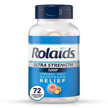 Rolaids Ultra Strength Antacid Chewable Tablets, Heartburn Relief, Assorted Fruit Flavor