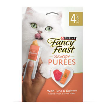 Fancy Feast Purina Savory Purees Lickable Cat Treats - Tuna and Salmon
