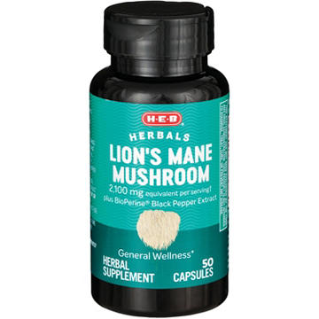 H-E-B Herbals Lion's Mane Mushroom Capsules - 2100 mg