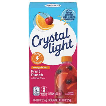 Crystal Light Energy Boost Drink Mix - Fruit Punch