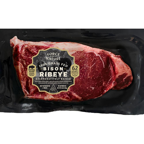 Force of Nature Fresh Grass Fed Bison Ribeye Steak