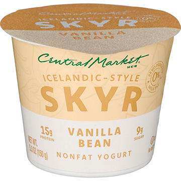 Central Market 15g Protein Icelandic Style Skyr Nonfat Yogurt - Vanilla Bean
