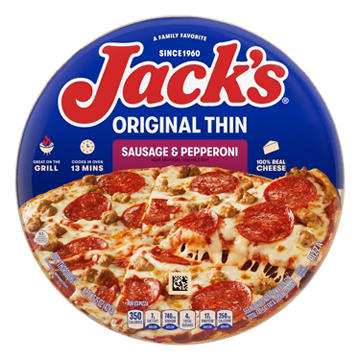 Jack's Thin Crust Frozen Pizza -  Sausage & Pepperoni