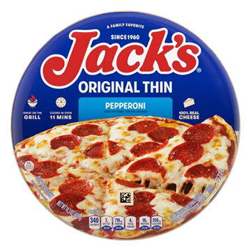 Jack's Thin Crust Pepperoni Pizza, Frozen Pizza, Easy Dinner, Frozen Dinner