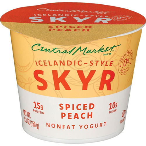 Central Market 15g Protein Icelandic Style Skyr Nonfat Yogurt – Spiced Peach, 5.3 oz