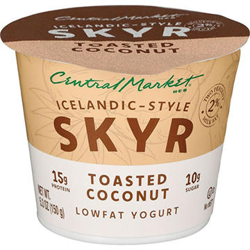 Central Market 15g Protein Icelandic Style Skyr Low Fat Yogurt – Toasted Coconut
