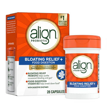 Align Probiotic Capsules, Bloating Relief + Food Digestion, Probiotics for Digestive Health & Metabolism