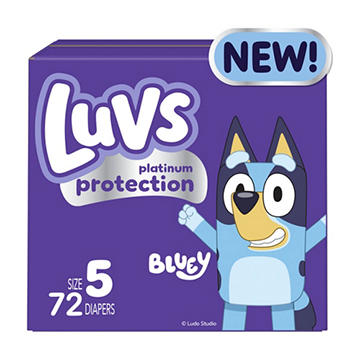 Luvs Bluey Platinum Protection Baby Diapers - Size 5