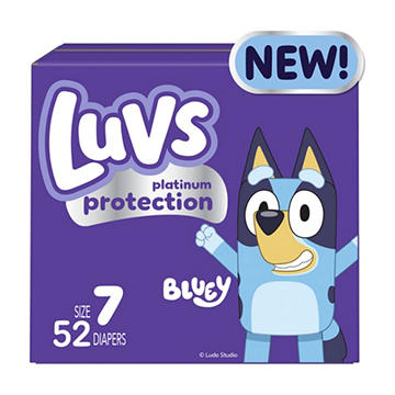 Luvs Bluey Platinum Protection Baby Diapers - Size 7
