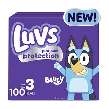 Luvs Bluey Platinum Protection Baby Diapers - Size 3
