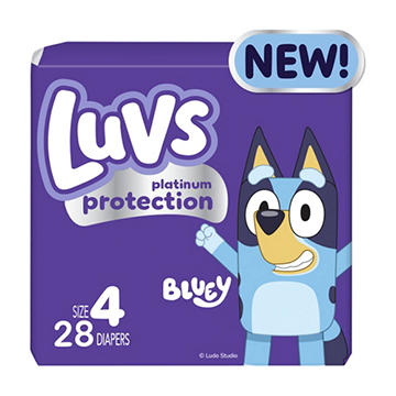 Luvs Bluey Platinum Protection Baby Diapers - Size 4