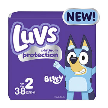 Luvs Bluey Platinum Protection Baby Diapers - Size 2