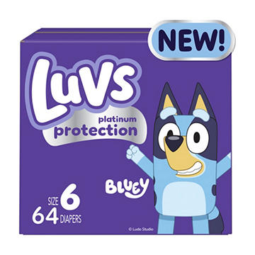 Luvs Bluey Platinum Protection Baby Diapers - Size 6
