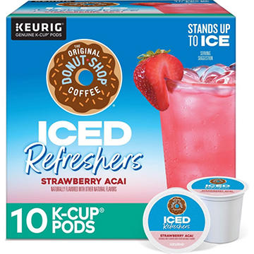 The Original Donut Shop Iced Refreshers Strawberry Acai Single Serve K-Cups