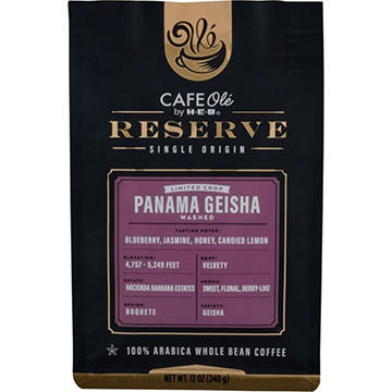 CAFE Olé by H-E-B Reserve Single Origin Whole Bean Panama Geisha Coffee