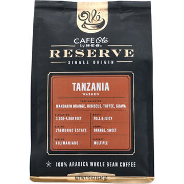 CAFE Olé by H-E-B Reserve Single Origin Whole Bean Tanzania Coffee